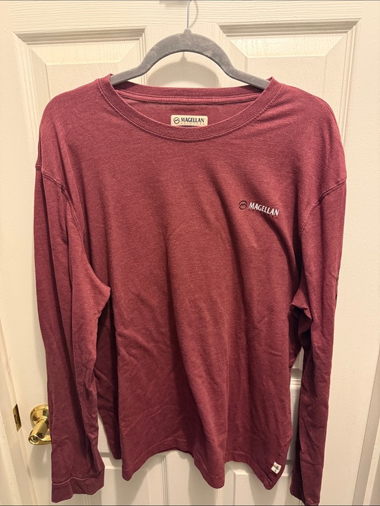 Magellan Outdoors Tops - Magellan Outdoors Burgundy Long-Sleeve Crewneck Tee